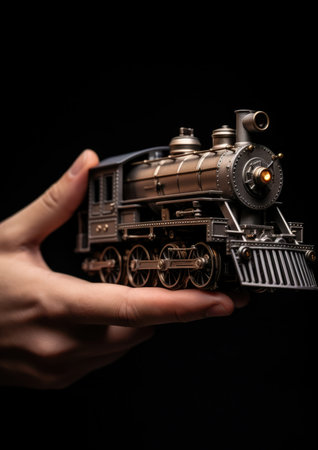 Steam transportation train vintage railway model toy rail locomotive engineの素材