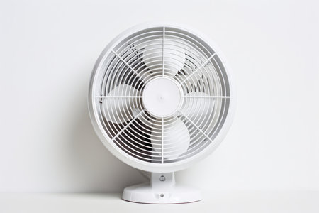 Wind appliance fan summer heat cool metal white electricity air propellerの素材