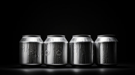 Container aluminum background beer alcohol carbonated cans metallic beverages fresh refreshing soda cold drinksの素材