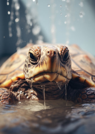 Animal shell nature wildlife turtle reptile green wild tortoise waterの素材
