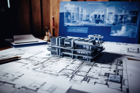 Residential architectural design architect project home white plan sketch building construction housingの素材