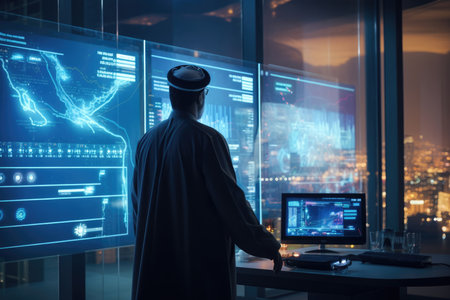 System man internet computer technology room information screen monitor server security programming softwareの素材
