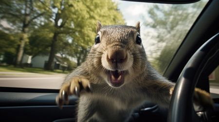 Rodent wild grey mammal cute nature park animal tail wildlife squirrel fur treeの素材