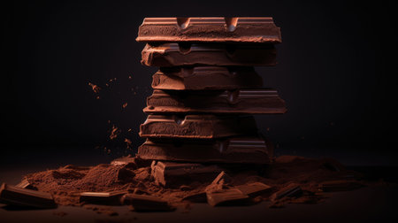 Chocolate dessert brown sweet dark cocoa food backgroundの素材