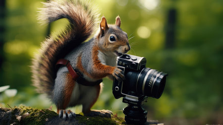 Brown fur cute wild rodent wildlife squirrel animal nature mammalの素材