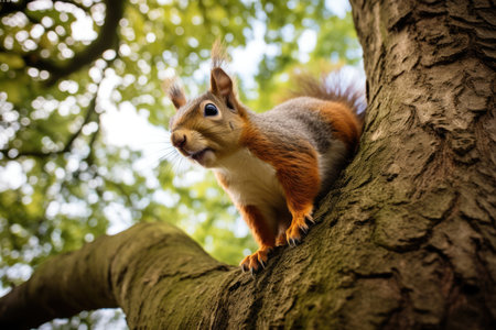 Wild tail tree squirrel nature animal brown mammal fur wildlife fluffyの素材