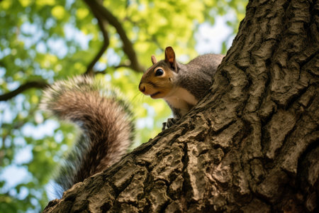 Nature tree squirrel mammal animalsの素材