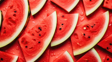 Dessert melon ripe healthy diet fresh food watermelon sweet fruit summer slice redの素材