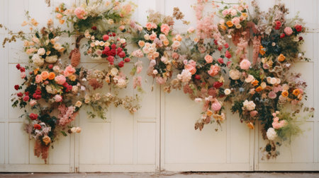 Flowers beauty green bouquet summer nature floral wedding white decorの素材