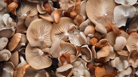 Mushroom organic fresh food ingredient nature brown edible background vegetable healthy fungusの素材