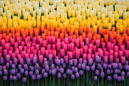 Flower blooming season blossoming spring gardening plant nature red floral tulipの素材