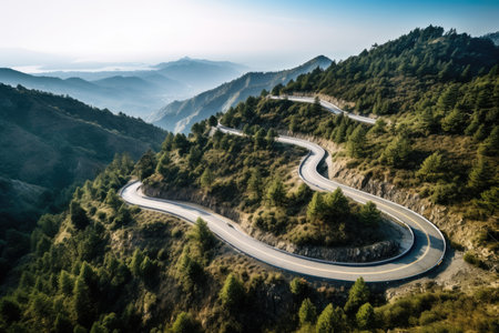 Outdoors mountains sky view road tourism nature highway travel landscapeの素材