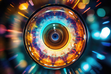 Modern effect background beautiful round bright design blue shine abstract art motion circle lightの素材