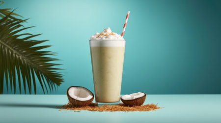 Milkshake fresh cold beverage drink milk cream sweet food brownの素材