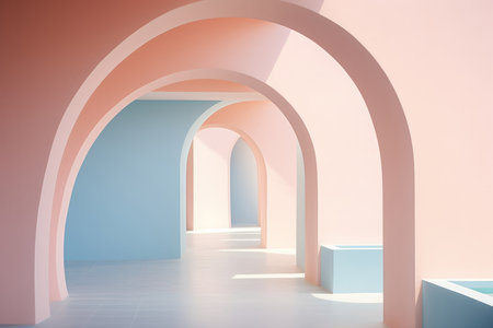 Architectural design space arch empty modern floor interior abstract light wallの素材