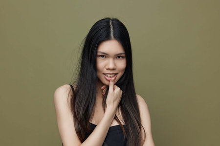 Asian woman glamour portrait fashion hair beautyの写真素材