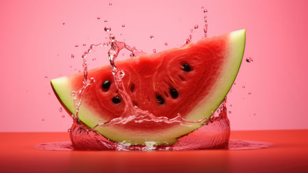 Organic freshness red water watermelon food healthy fresh ripe fruit sweetの素材