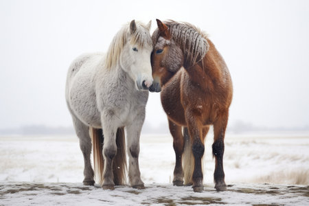 Animal snow nature winter horsesの素材