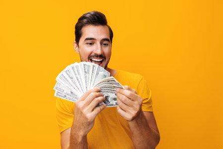 Man business finance rich background dollar happy money cashの写真素材