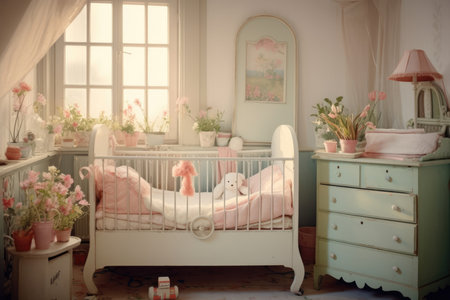 Cot furniture room baby bedding bedroom design interior white home childの素材