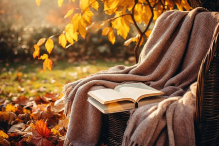 Read book seasonal open concept fall leaves education autumn literatureの素材