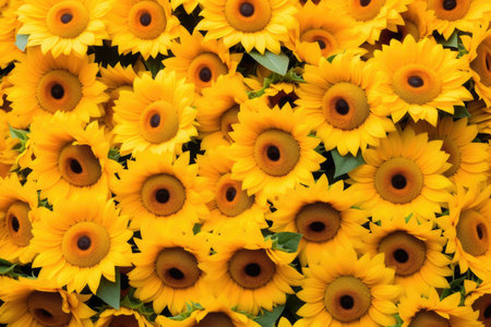 Floral bright sunflower flora green plants blossom yellow beauty summer flowers natureの素材