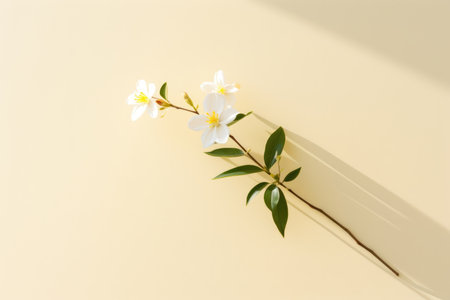 Jasmine blossom flowers spring nature floral petal blooming white background isolated plant leaves greenの素材