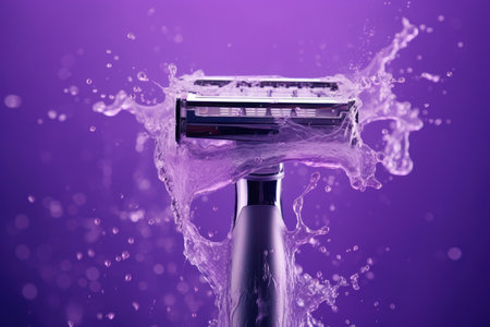 Background wet bathroom wash splash clean liquid care design blue water drop hygieneの素材