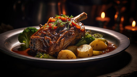 Dinner grill plate food meal meatの素材