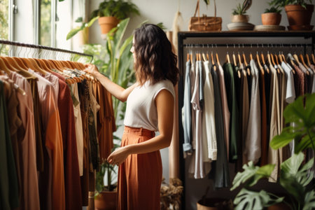 Clothes woman female store lifestyle shopping sale young retail fashionable boutiqueの素材