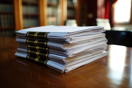 Office business pile documents information paperwork book paper background stack desk tableの素材