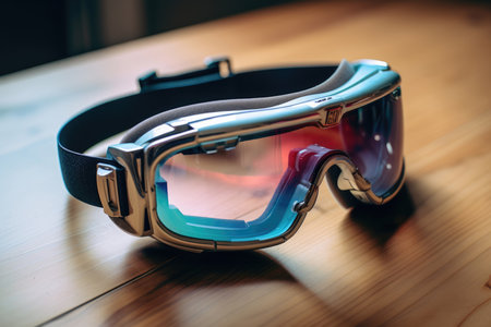 Equipment white sport goggles glass protect object eyewear background safety maskの素材