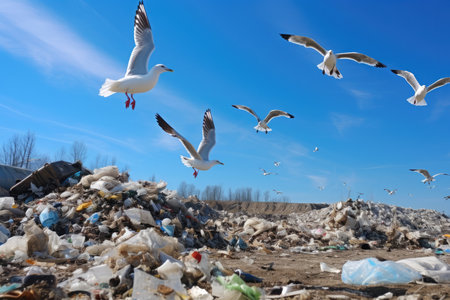 Trash rubbish garbage pollution waste dump landfill plastic environment ecologicalの素材