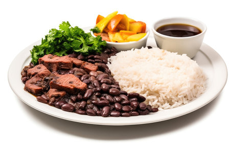 Food dish meat lunch meal beef dinner plate red delicious rice saladの素材