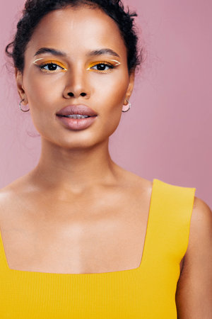 Woman creative black colourful african face make-up beauty