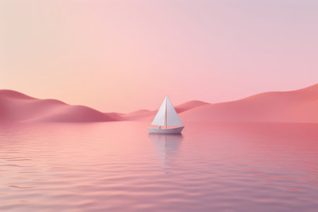 Water summer ocean sailboat boat sea sunsetの素材