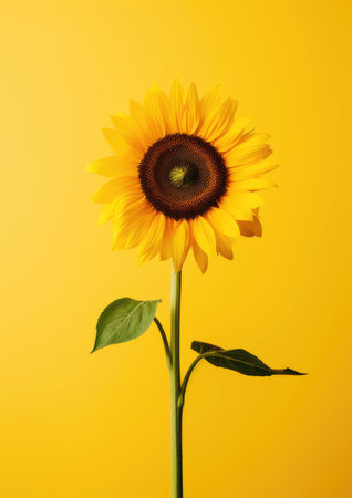Background floral sun plant nature summer yellow sunflower flower beauty bright green blossomの素材
