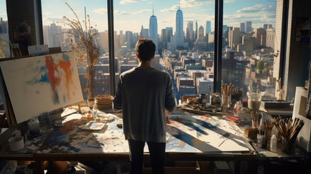 Urban city adult business men building success modern businessman window male personの素材