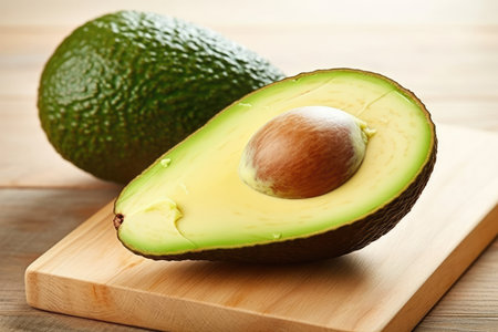 Wooden avocado fresh raw vegetable healthy green fruit food organic vegetarianの素材