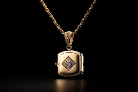 Isolated gold pendant gem luxury jewelry gift fashion precious necklaceの素材