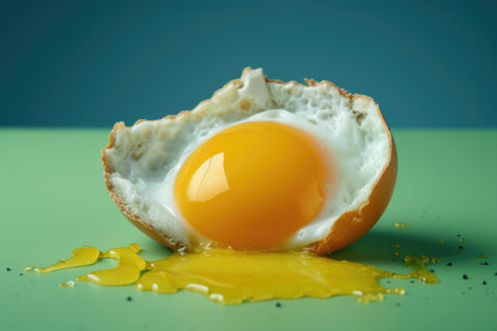 Protein cook meal eggs food frying healthy breakfast white yellow fresh yolkの素材