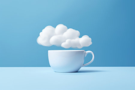 Design sky clouds concept blue white background bright cup weather ideaの素材