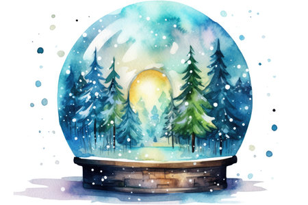 Landscape background nature tree snow winter season christmasの素材