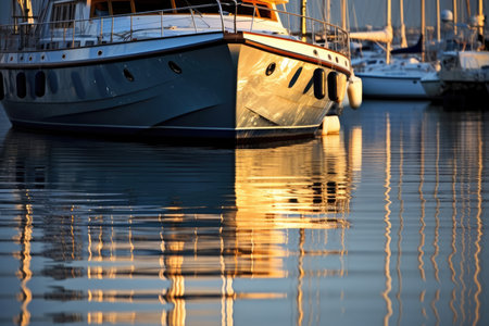 Boats marina yacht blue port water harbor ocean sea sky travelの素材