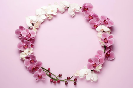 Pink blossom floral spring decorative flower background pattern design plant nature frameの素材