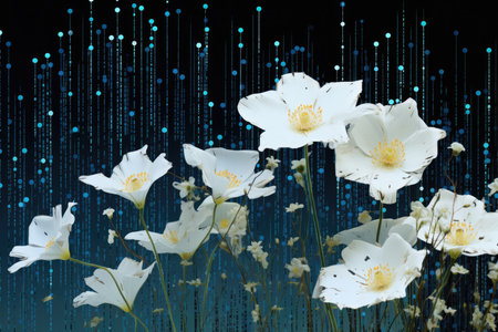 White flowers flora blooming background floral blossom nature beauty green seasonal plant garden springの素材