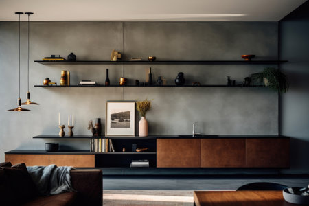 Table interior lamp modern comfortable living furniture design home apartment room wall sofaの素材