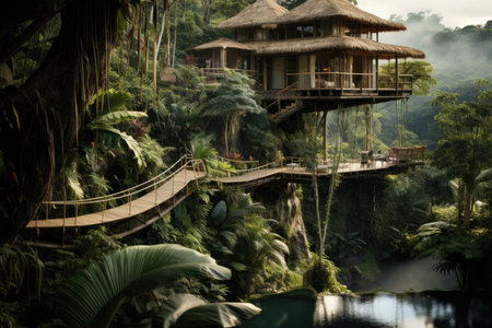 Asia jungle outdoors park beautiful nature green landscape travel tourism water forest treeの素材