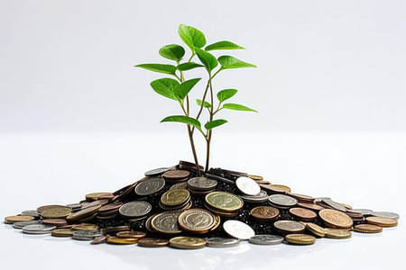 Cash banking business finance invest coins concept currency growth moneyの素材