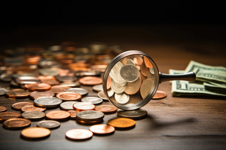 Cash business banking investment finance currency economy financial coins save moneyの素材